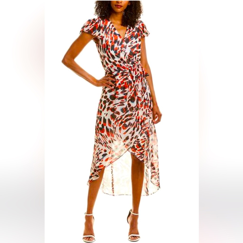 NWT Julia Jordan Animal Print Chiffon High-Low Maxi Dress